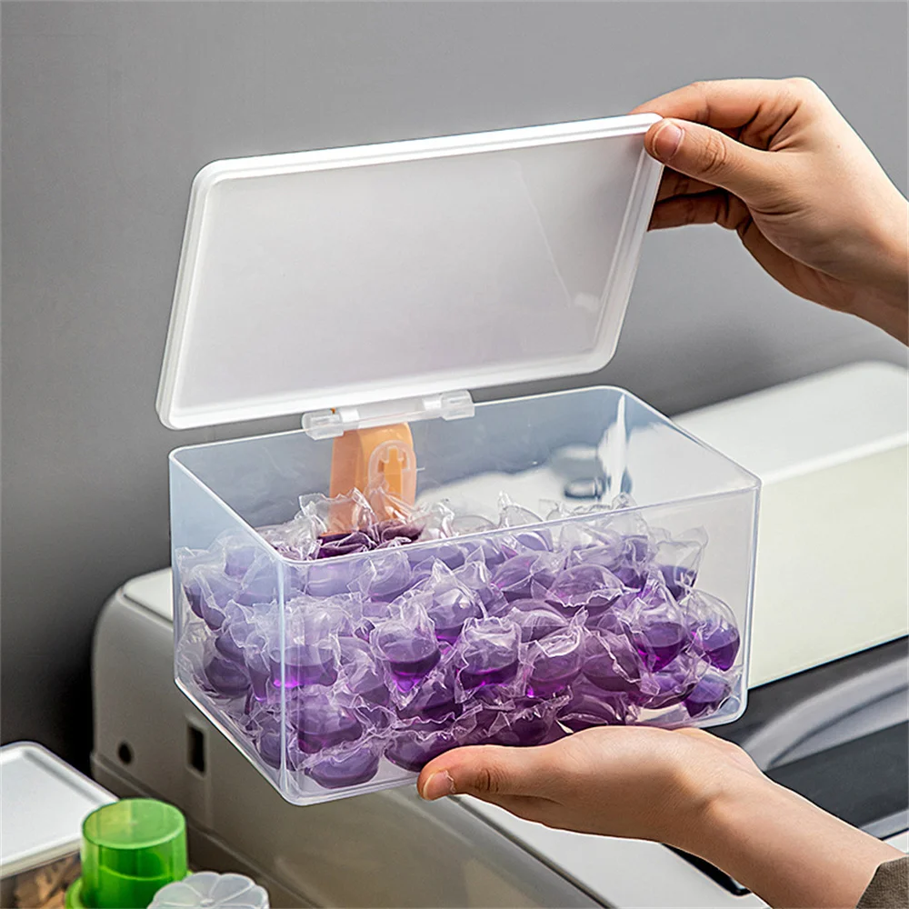 3 Sizes Laundry Pods Container Storage Box Airtight Waterproof For Laundry Room Washing Powder Laundry Beads Organization Decor