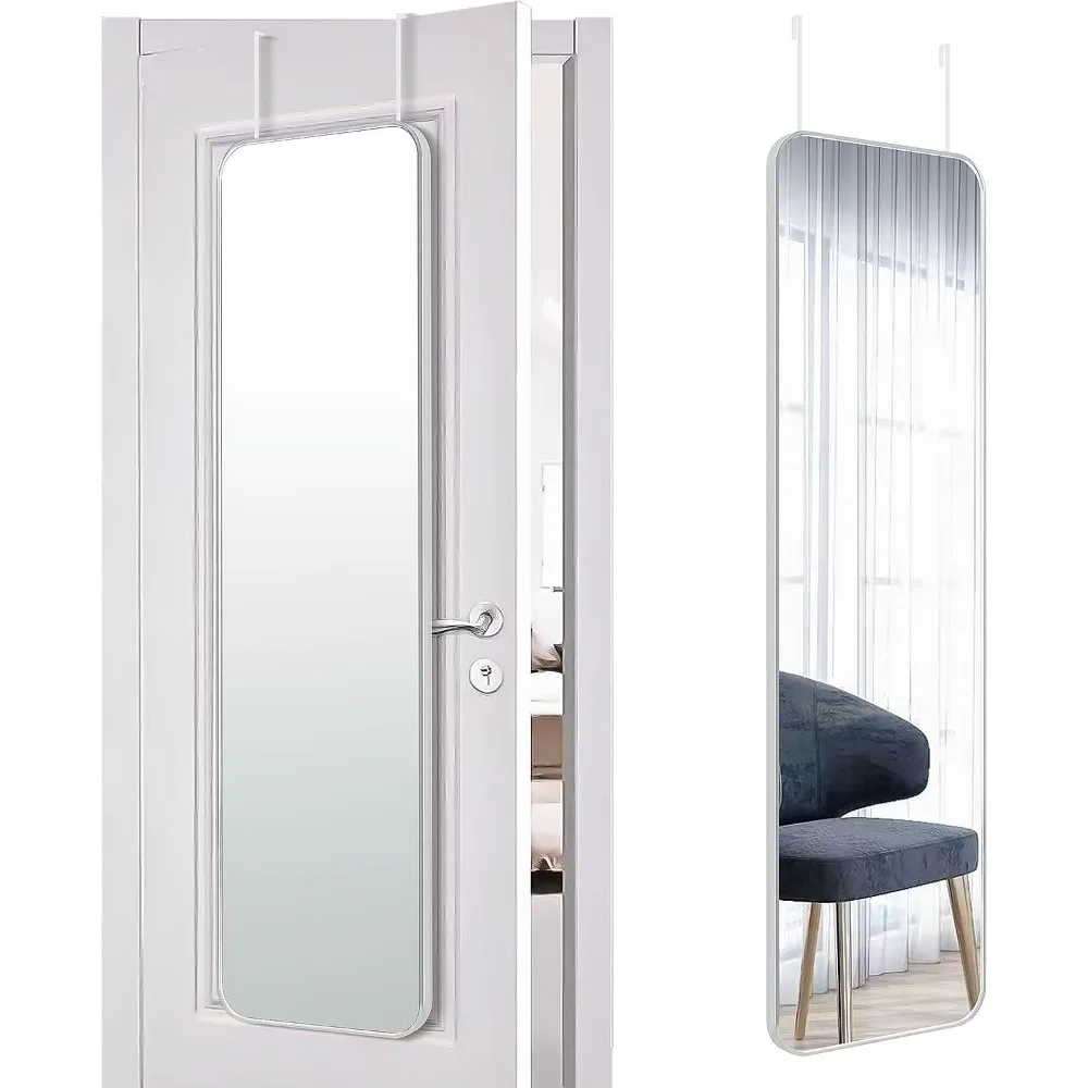 

47x14 Mirror Rectangle Full Length Body Door Hanging Wall Mounted Aluminum Alloy Metal Frame HD Glass Dressing Make-up