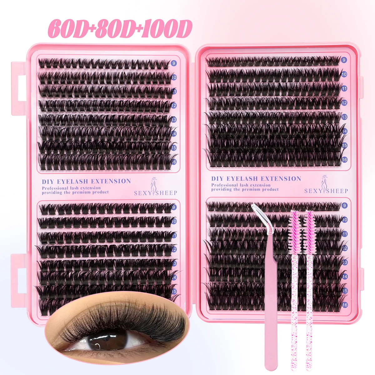DIY Cluster-Wimpern-Set Einzelwimpern 3D Faux Mink Wimpern Wispy Wimpernverlängerung Weiche Wimpern Wiederverwendbares Make-up