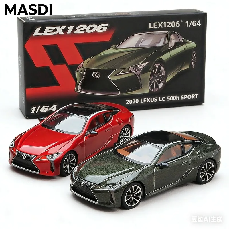 

MASDI 1/64 Lexus LC500h Sport Edition, имитационная статическая модель автомобиля из сплава, коллекционная игрушка для мальчиков, подарок на праздник, предмет декора.
