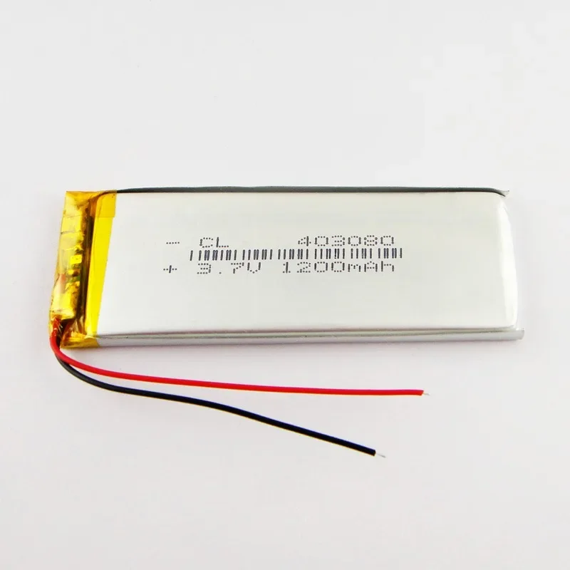 Nueva batería de polímero de litio marrón de 3,7 V 403080043080   Célula de iones de litio recargable de 1200 MAH Buen A