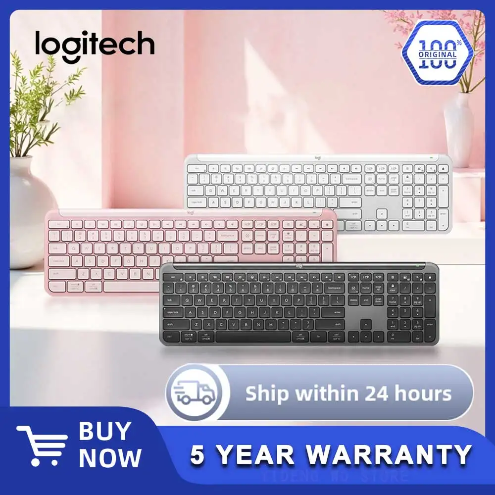

Беспроводная клавиатура Logitech K950, элегантный дизайн, переключатель набора между устройствами, тихий набор текста, Bluetooth