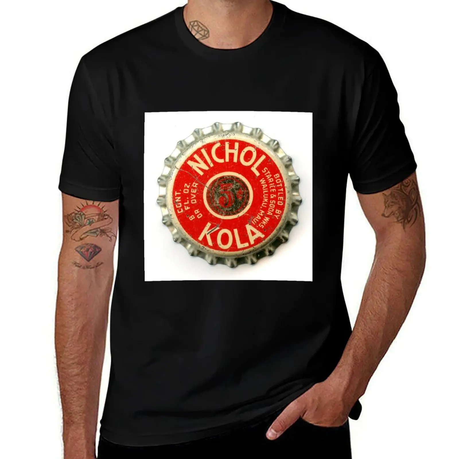 Camiseta nichol kola básica de color liso y manga corta de algodón