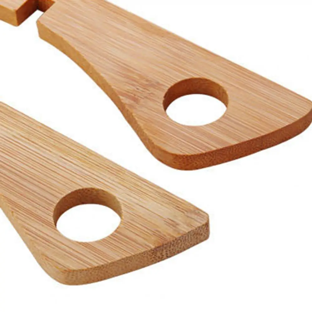 Compact Hanging Hole Table Mat 2pcs Bamboo Table Mat Holder Set Removable Tray with Tongue Groove Structure Anti-limescale Steam