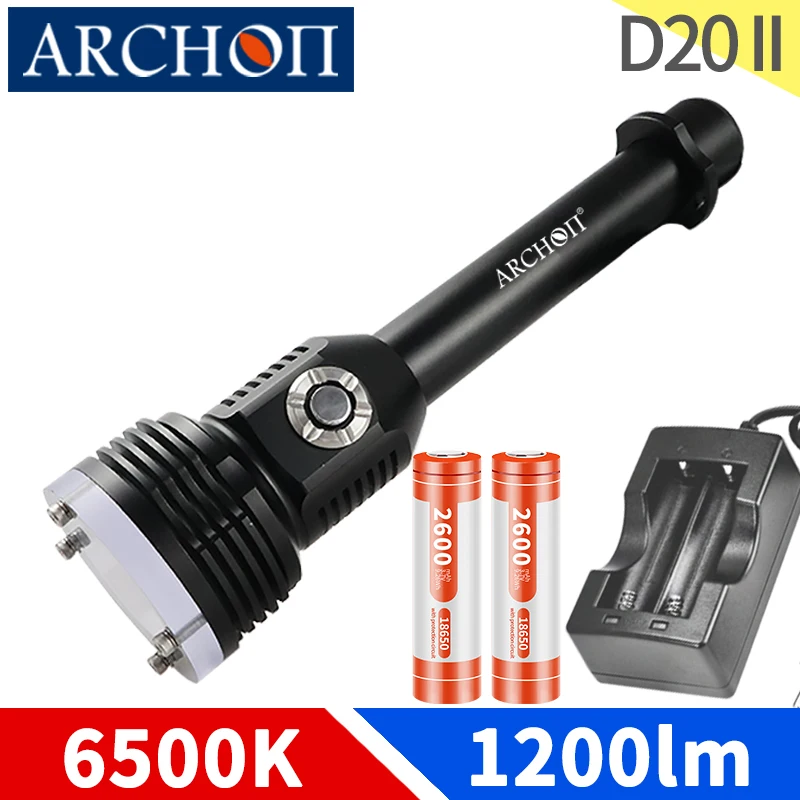 

D20 II Scuba diving lights 6500K Dive flashlight Underwater 100m Diving lighting torch Hunt outdoor adventure rescue sea fishing