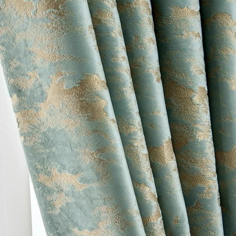 2pcs American retro light luxury high-grade thickened velvet bronzed curtain living room bedroom shade