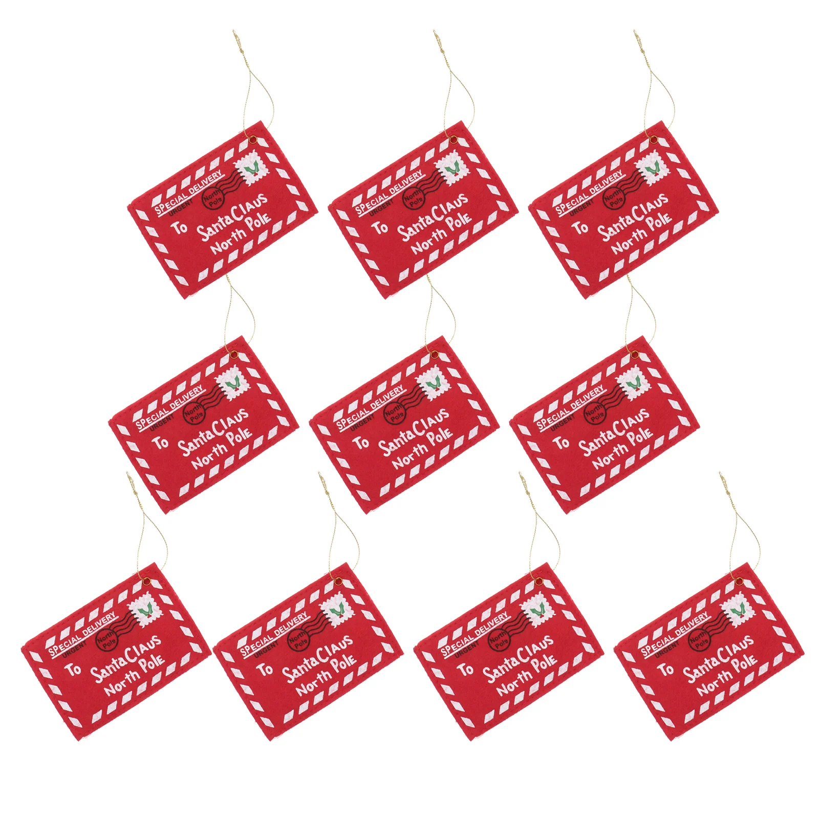 

10pcs Santa Claus Envelope Felt Red 12X8Cm Christmas Gift Bag Hanging Storage String Candy Storage Bag Ornament