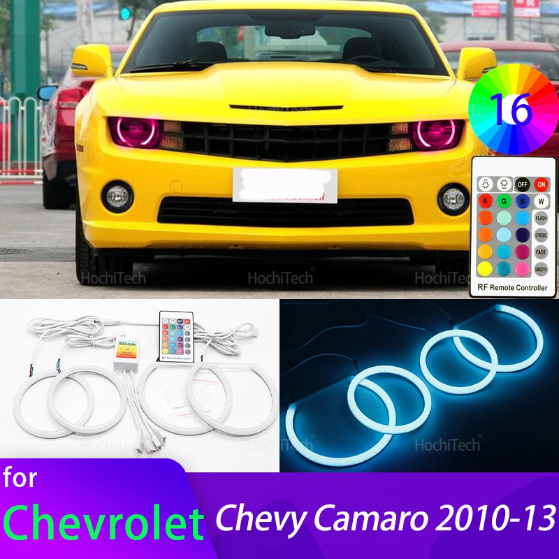 

For Chevrolet Chevy Camaro 2010 2011 2012 2013 Accessorie High Quality 16-Color RGB Cotton LED Angel Eye Rings Daytime Light