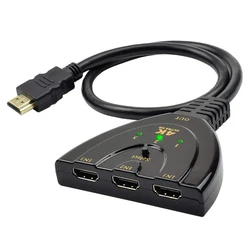 3 In 1 Out 4K HDTV Splitter 3-Port HD Switcher Selector HD Cable Supports Full HD 4K 1080P 3D Player HDTV,PS4 Game Console