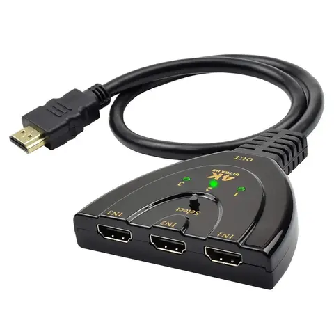 3 In 1 Out 4K HDTV Splitter 3-Port HD Switcher Selector HD Cable Supports Full HD 4K 1080P 3D Player HDTV,PS4 Game Console