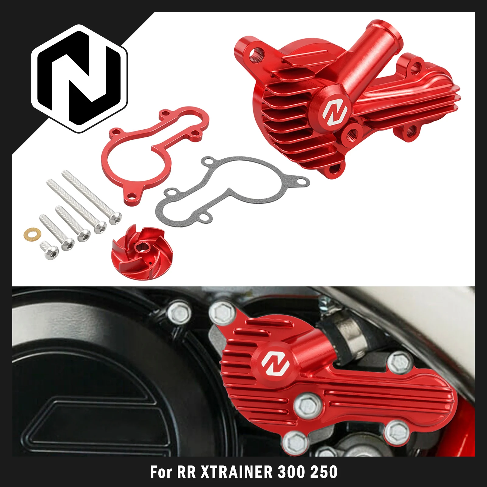 For Beta RR 300 RR 250 2013-2024 Xtrainer 300 2015-2024 X-Trainer 250 2017-2024 Water Pump Cover & Oversized Water Pump Impeller
