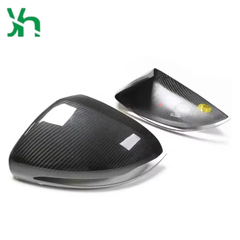 مناسبة لمرسيدس بنز W222 W213 X205 W238 W205 C S GLC E AMG غطاء مرآة الجناح الكربوني الحقيقي على غطاء مرآة الكربون الجاف #1