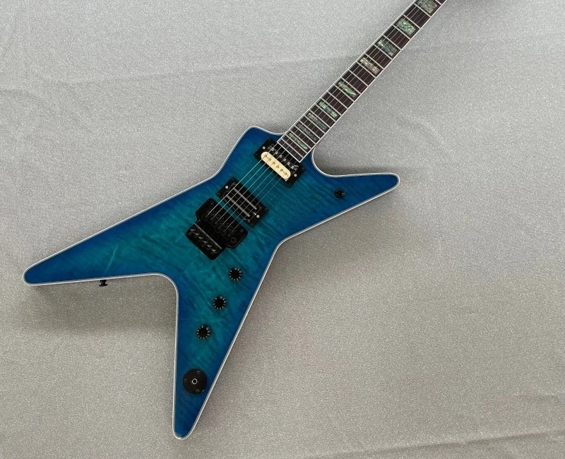 2026 New Blue Solid Guitar HH Pickups Rounded fret Edge Black Hardware Guitar