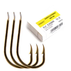 FISH KING 100PCS/Lot High Carbon Steel Flatted Sharp Bronze Crystal Hooks Fishing Hooks Carp Fishing Accessories With Barbed