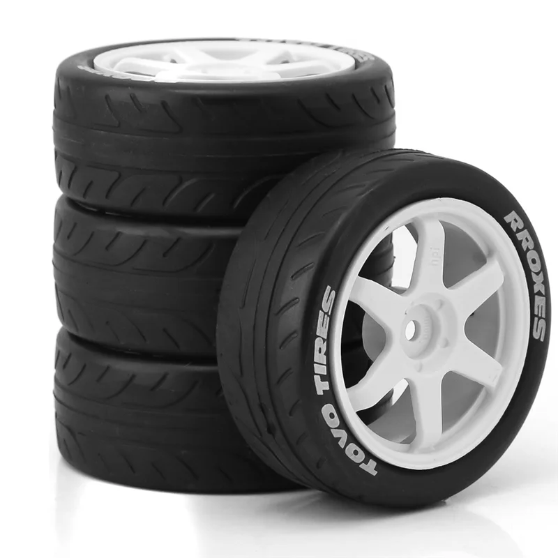 

A45F-4Pcs 68Mm 1.9 Inch Rubber Wheel Rim Tire Deadlock For 1/10 RC Crawler Car Axial SCX10 HSP Redcat Traxxas 90046 RC4WD D90