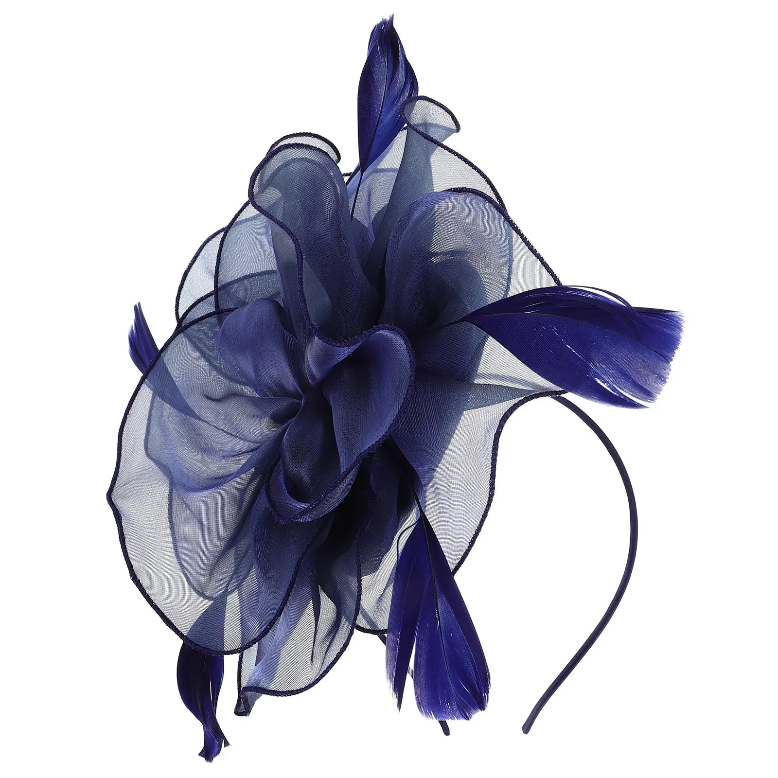 European Style Mesh Headpiece Vintage Flower Fascinator Plume Decoration Elegant Hair Clip Tea Party Racing Cosplay Fashion Hat
