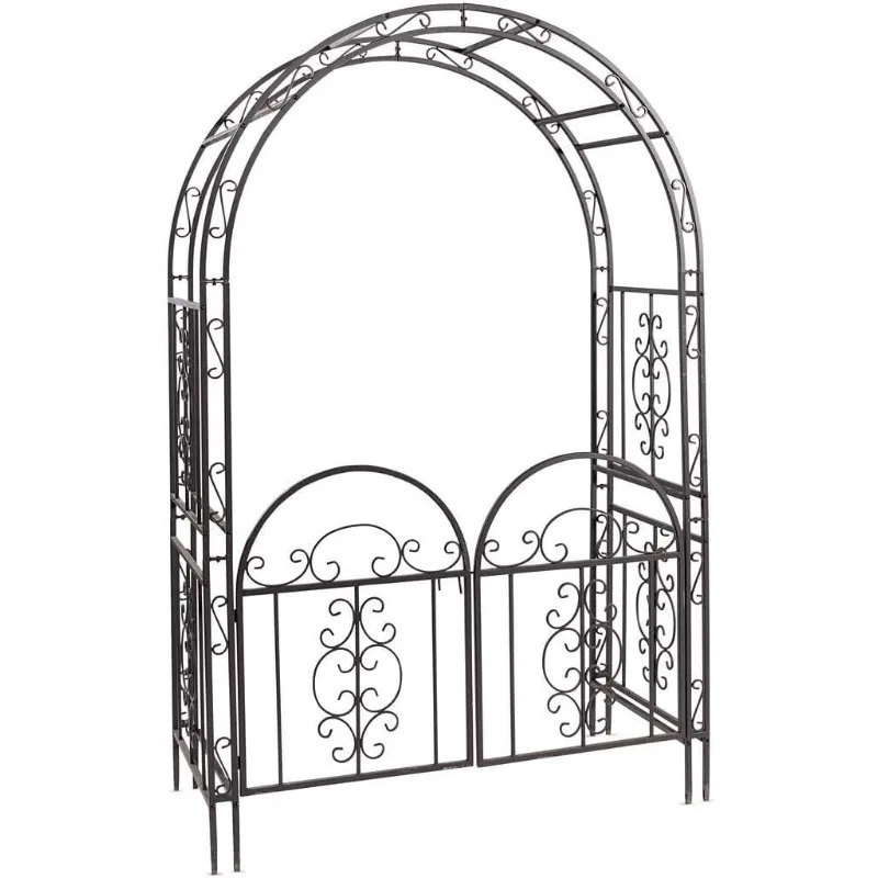 Arch Metal Outdoor Garden Arbor Double Gate | Montebello | 84