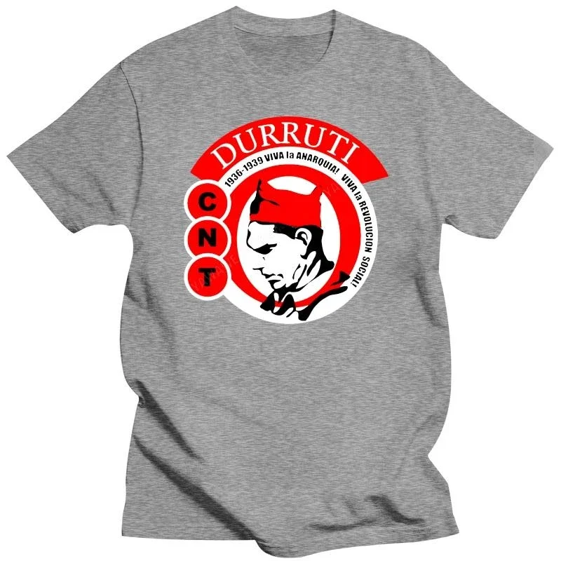 Durruti CNT - Viva la anarquia! viva la revolucion social! male o-neck short sleeve casual tops Cotton teeshirt fashion t shirts