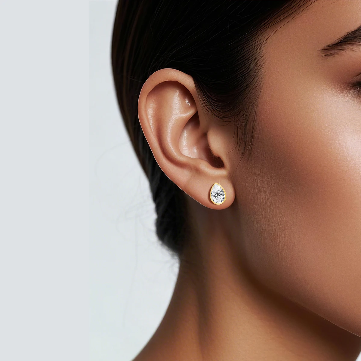 

Настоящие серьги-гвоздики из муассанита с грушевидной огранкой 14K для женщин, золото AU585, в форме капли, дизайн в виде слезы, свадебные украшения
