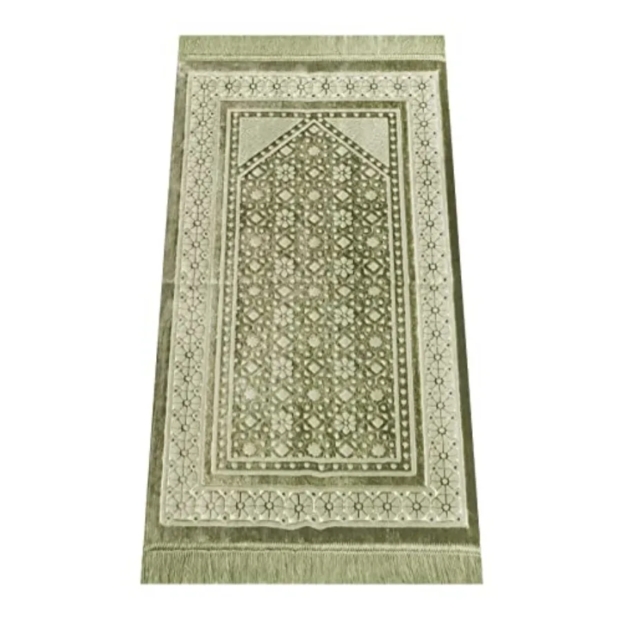 

Soft Plush Lux Velvet Muslim Prayer Rug Thick Janamaz Sajadah Soft Islamic Prayer Rug Islamic Gifts Prayer Carpet Mat Elegant C