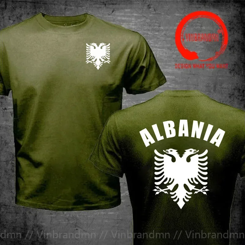 Albania Coat of Arms Men's T-shirt Albanian Flag Story Eagle T Shirt Men O Neck Short Sleeve Clothes Harajuku Fashion Clothing