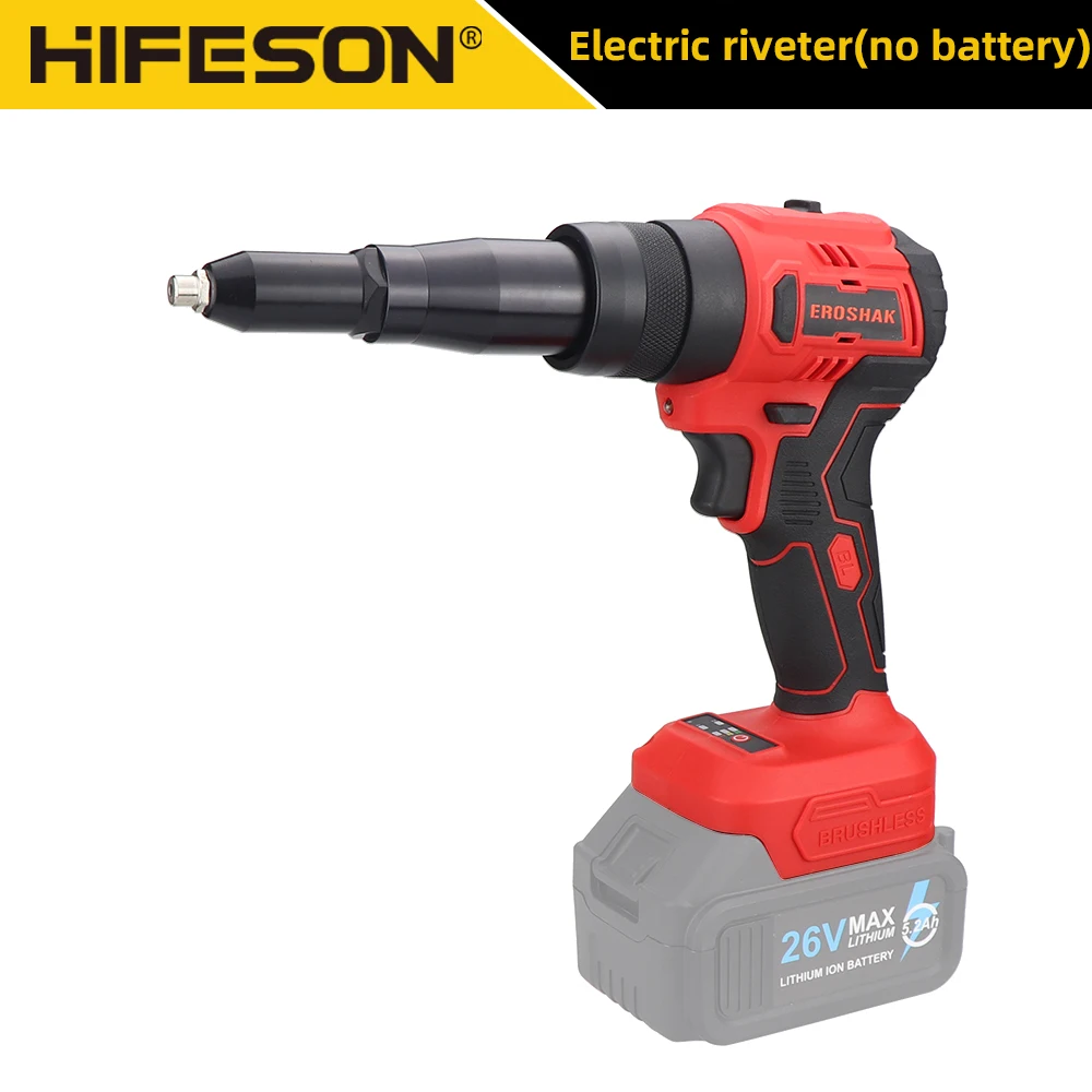 HIFESON-Rebitador Elétrico Rebite Gun, Alumínio Nail Gun, Inserir sem Bateria, Ferramenta de Rebite Automático, 3.2mm, 4.0mm, 4.8mm Nails