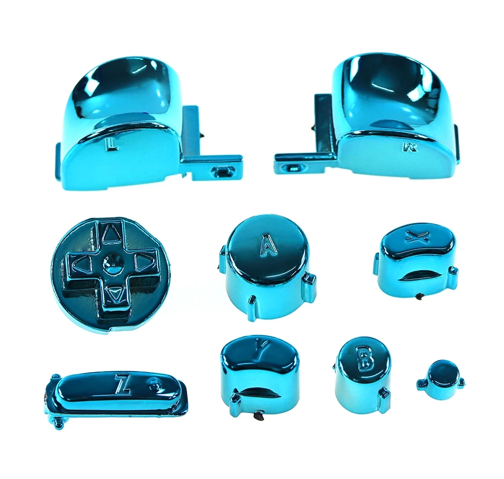 10ชุด Chrome ชุด D แผ่นเปิดปิดปุ่มสำหรับ GameCube ชุดปุ่มสำหรับ NGC เปลี่ยน