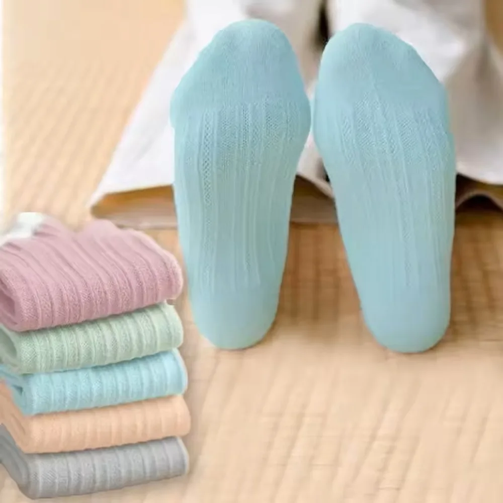 5 pares de nuevos calcetines cortos multicolores calcetines finos transpirables cómodos calcetines tobilleros que absorben la humedad para mujer