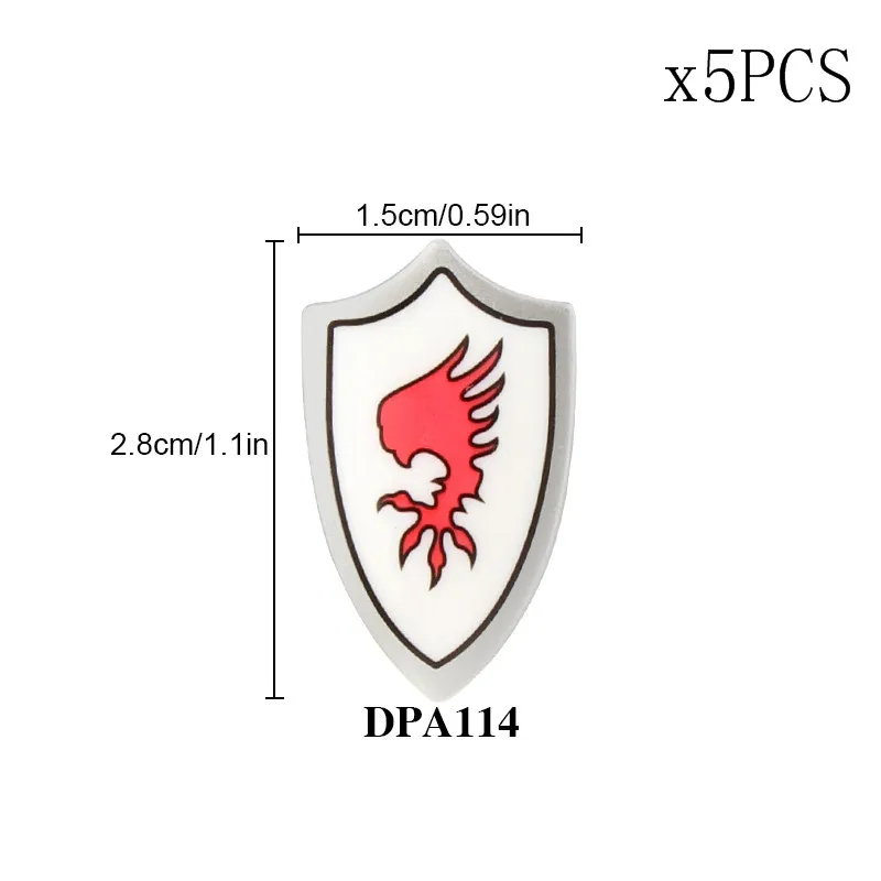 Blocs de construction de figurines de château médiéval, accessoires militaires, bouclier rond romain, double fourreau, tablier, jupe, armure, cape, jouet en briques