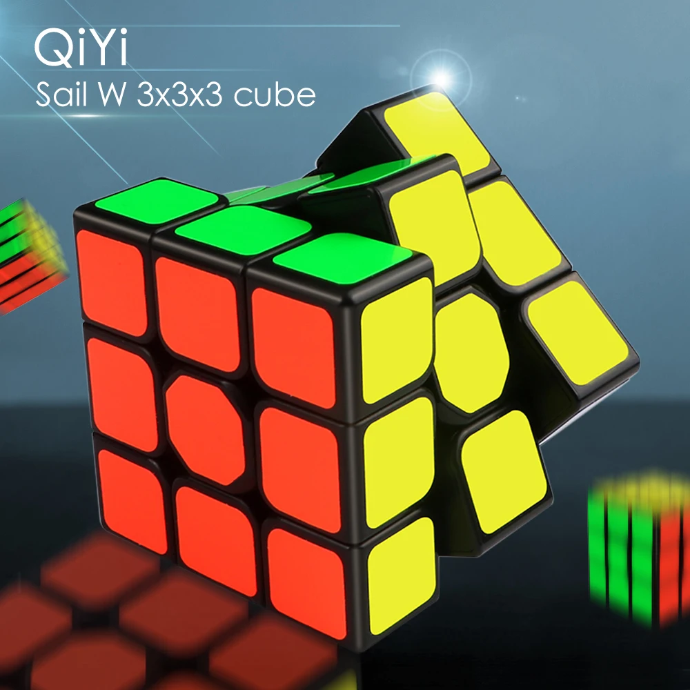 QiYi-Speed Magic Neo Cube para Crianças, 3x3x3, Black Professional Puzzle, Brinquedos Educativos, Presente, Vela W, 3x3x3