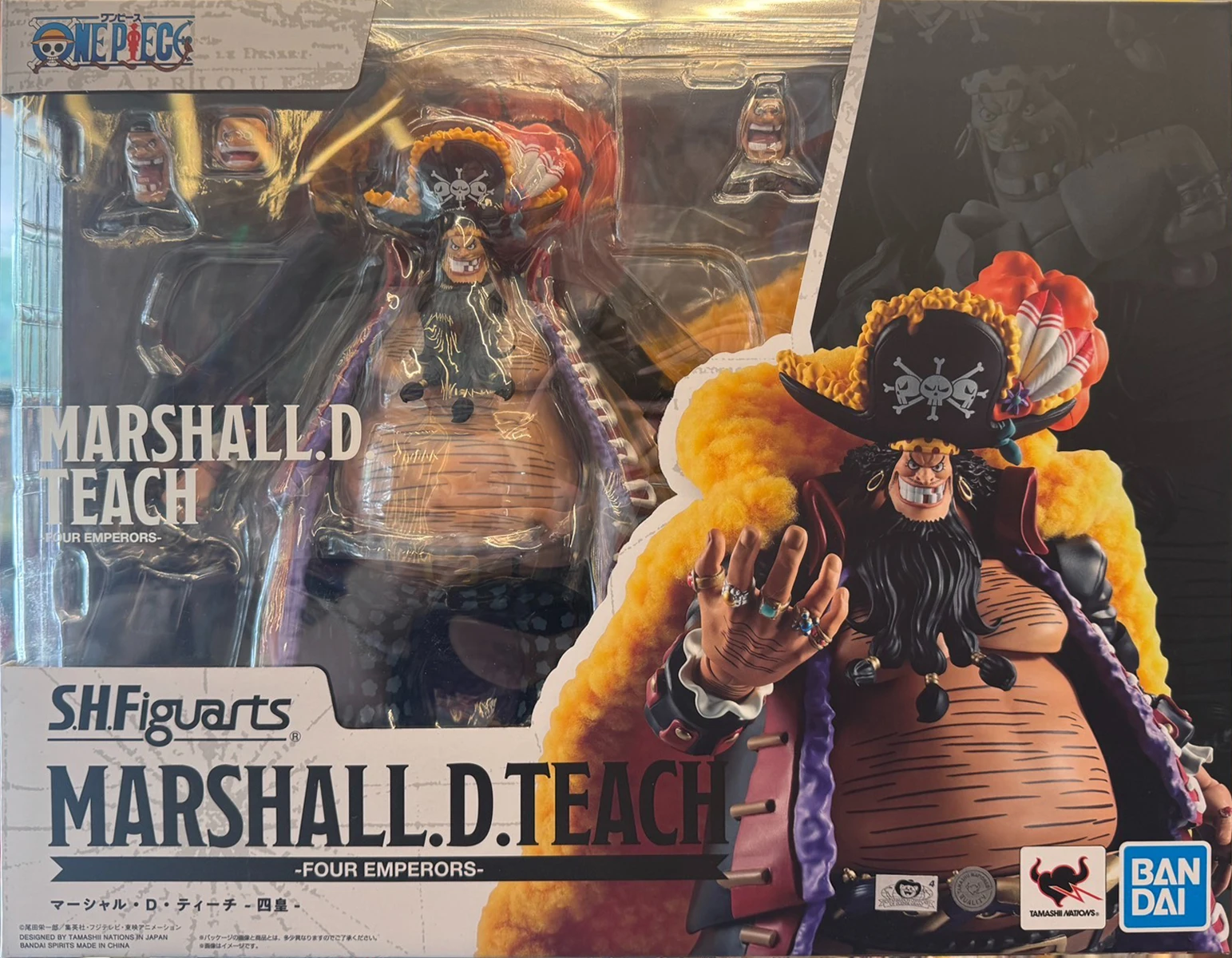Bandai S.H.Figuarts Marshall D. Teach - The Four Emperors Blackbeard 24CM PVC Figuur Zeer gedetailleerd verzamelmodel Speelgoedcadeau