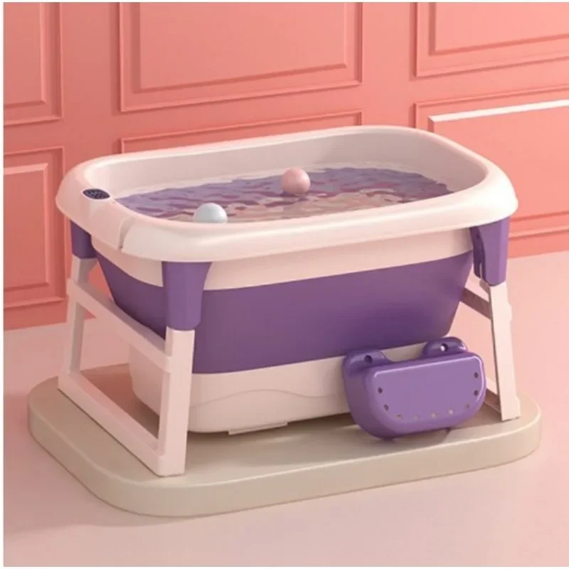 Baby Shining 0-10Y Children Folding Bath Tub Height 44.5cm Baby Bath Seat Insulation Non Slip Easy Storage Kid Widen Bath Bucket