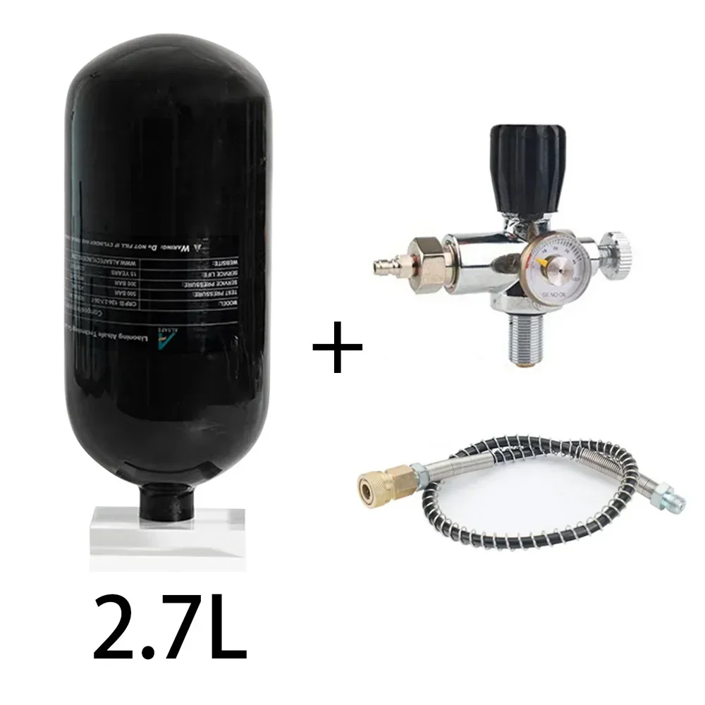 TUXING 4500PSI 300Bar 2.7L 탄소 섬유 실린더 스쿠버 다이빙 M18 * 1.5 용 밸브 압력 게이지가있는 고압 공기 탱크