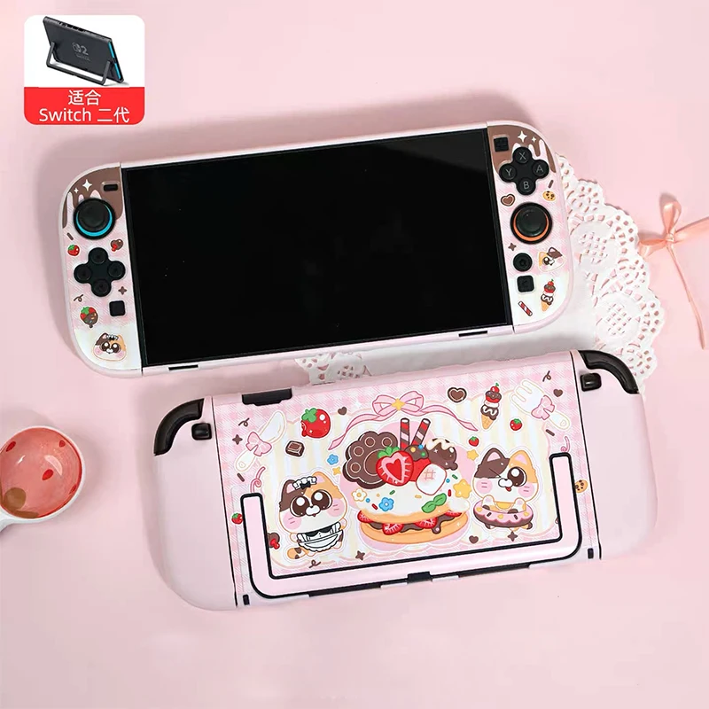 

Catty Cake Protective Case for Nintendo Switch 2 Controllers Joy-Con Cases Hard PC Shell for Switch Oled Gaming Console Cover
