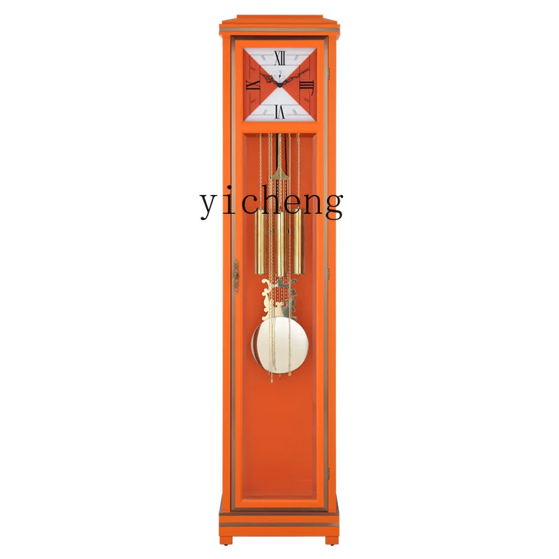 Zk Maple Leaf Clock Slightly Luxury Decoration Imported Movement Mechanical Floor Clock Household Solid Wood Ornaments