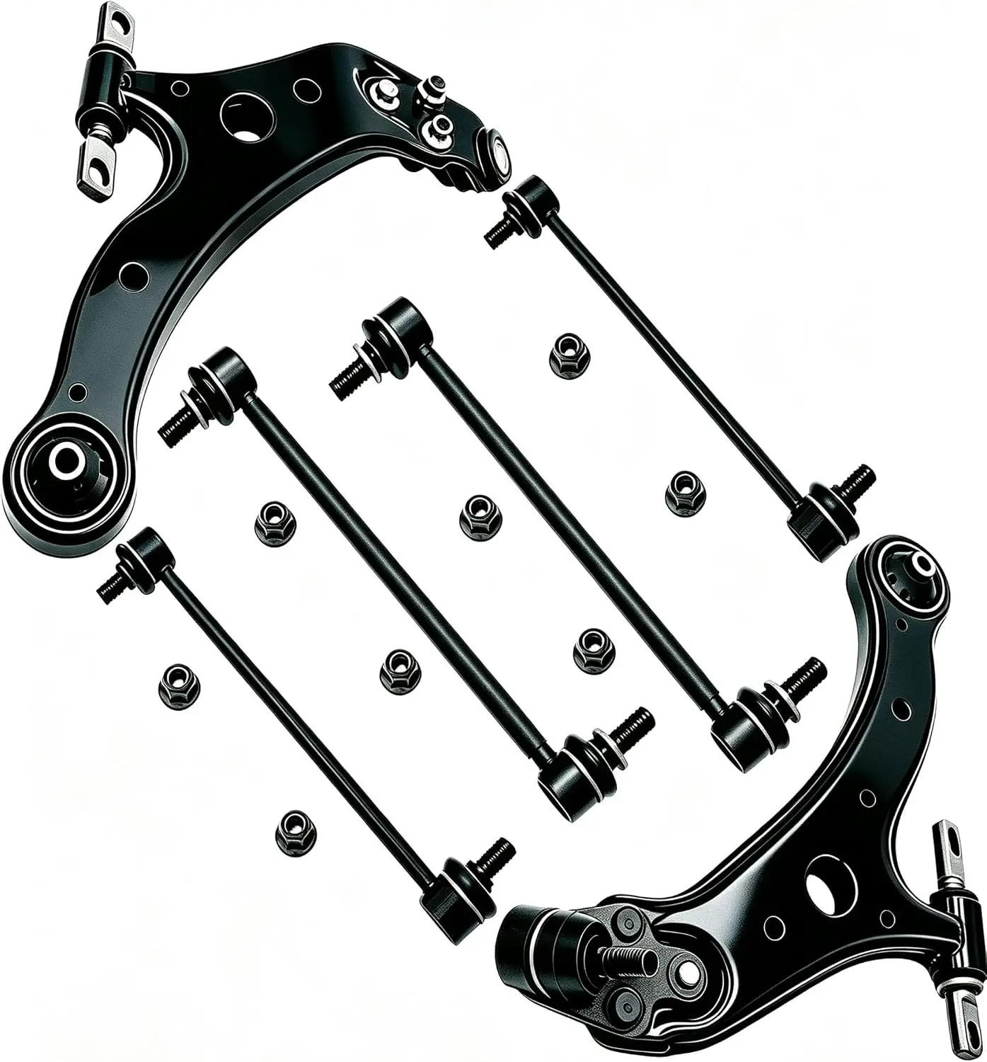 Front Lower Control Arm and Sway Bar Kit, 8-Piece Suspension with Ball Joints