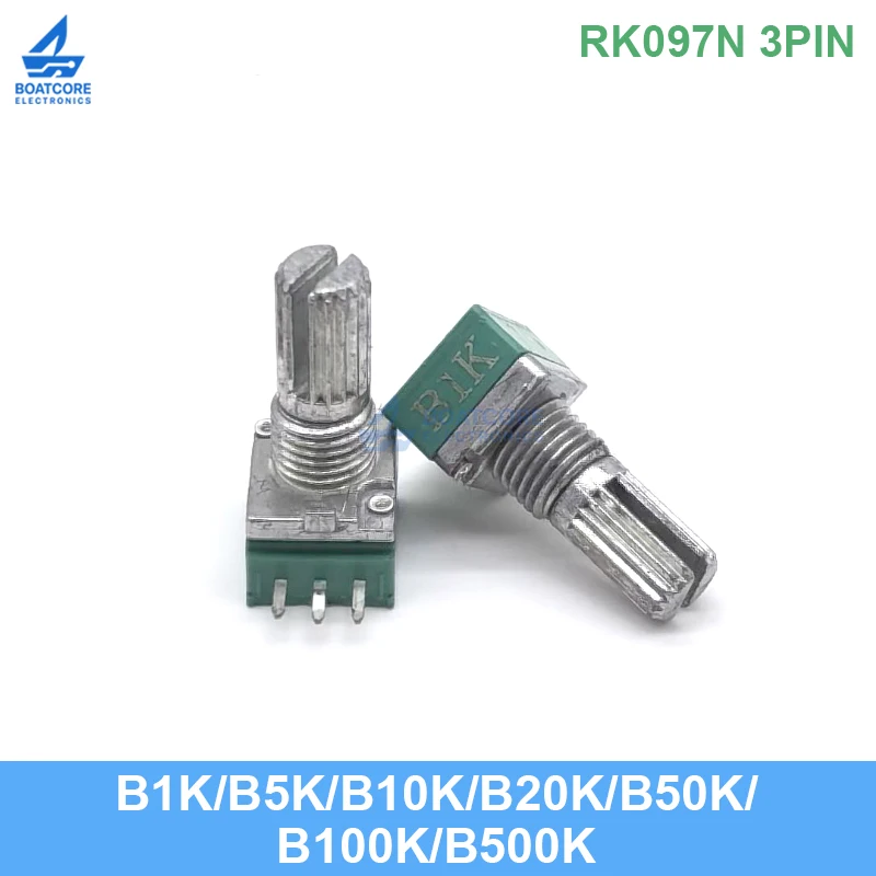 5PCS RK097N RV097NS RK097G Audio Potentiometer Single Dual Gang 3Pin 5Pin 6Pin 8Pin B5K B10K B20K B50K B100K Adjustable Resistor