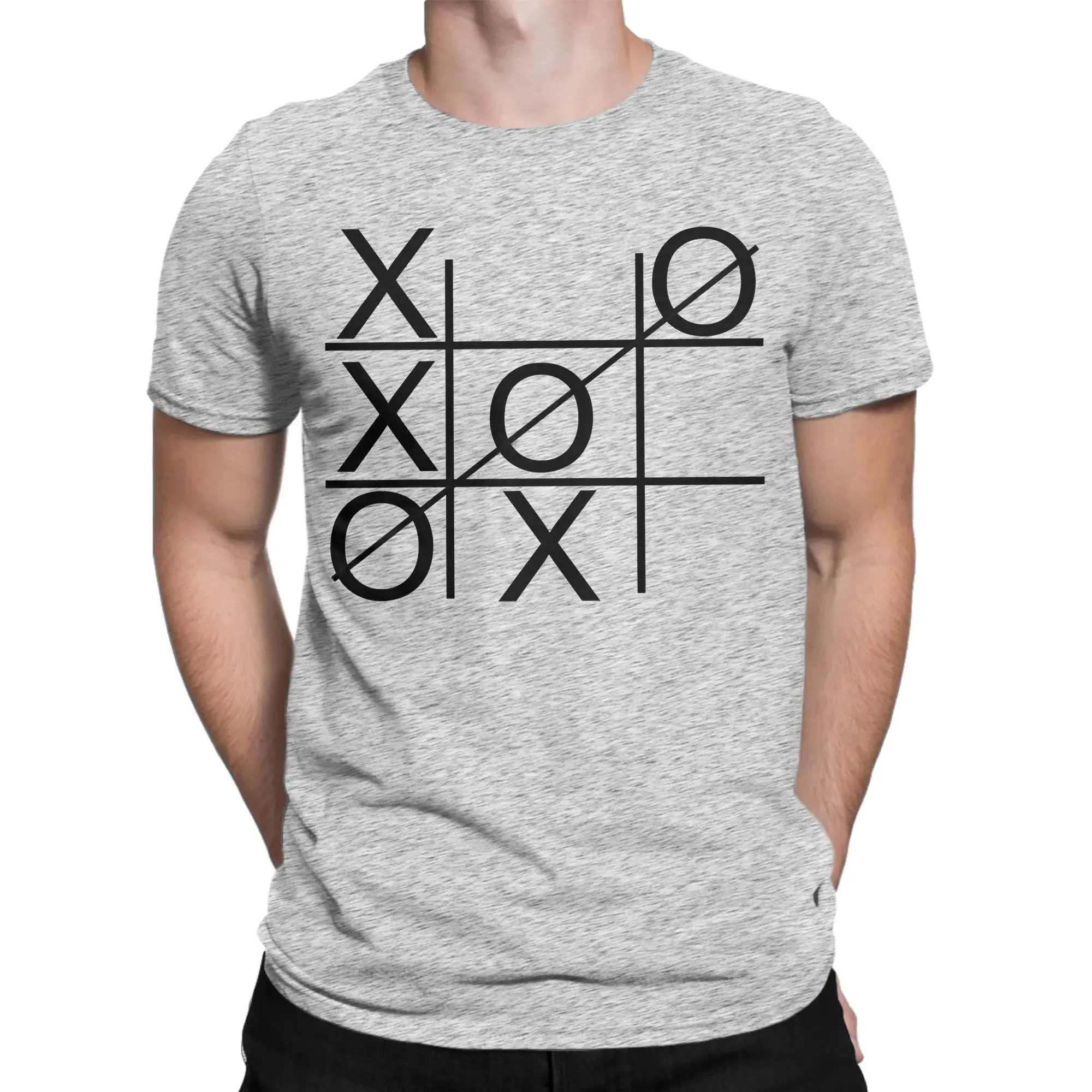 Men Women Printed Tic Tac Toe  Tee T Shirt Pure Cotton  T-shirts Clothes
