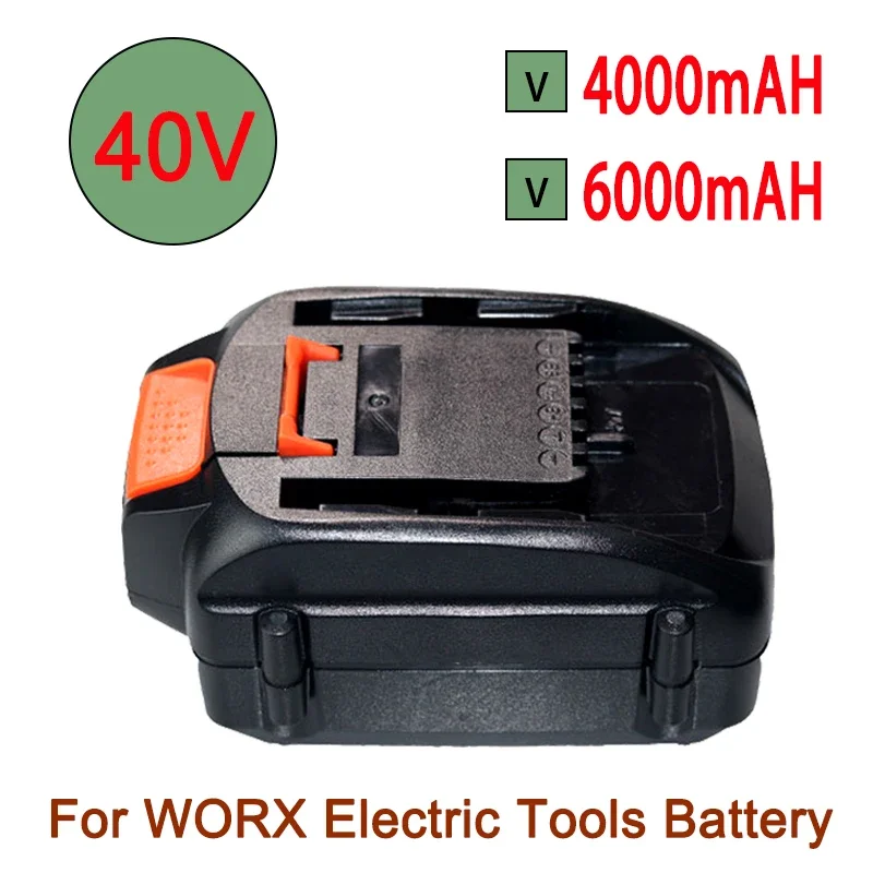 

40V 4000mAh/6000mAH Replacement Portable Rechargeable Lithium-Ion Large-Capacity Battery, Suitable for Worx Power Tool Battery