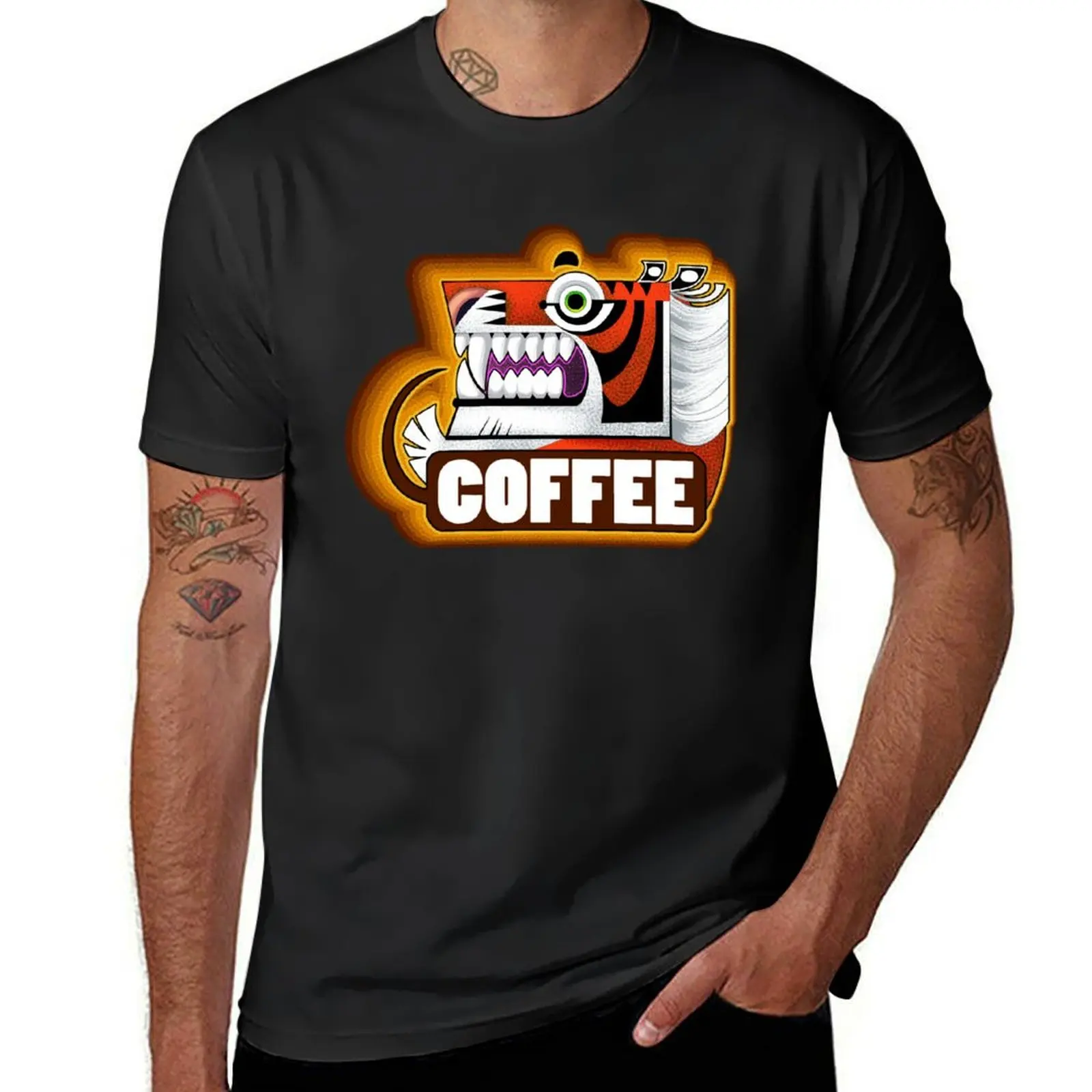 Box Tiger COFFEE T-Shirt plus size tops Short sleeve tee mens graphic t-shirts pack