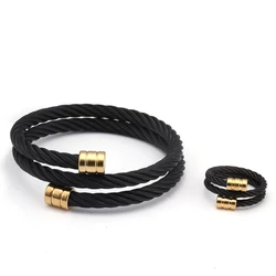 New Fashion Stainless Steel Braided Open Men Women Charm Cuff Bracelets Trendy Chain Link Sporty Wrap Bracelets Jewelry Gift