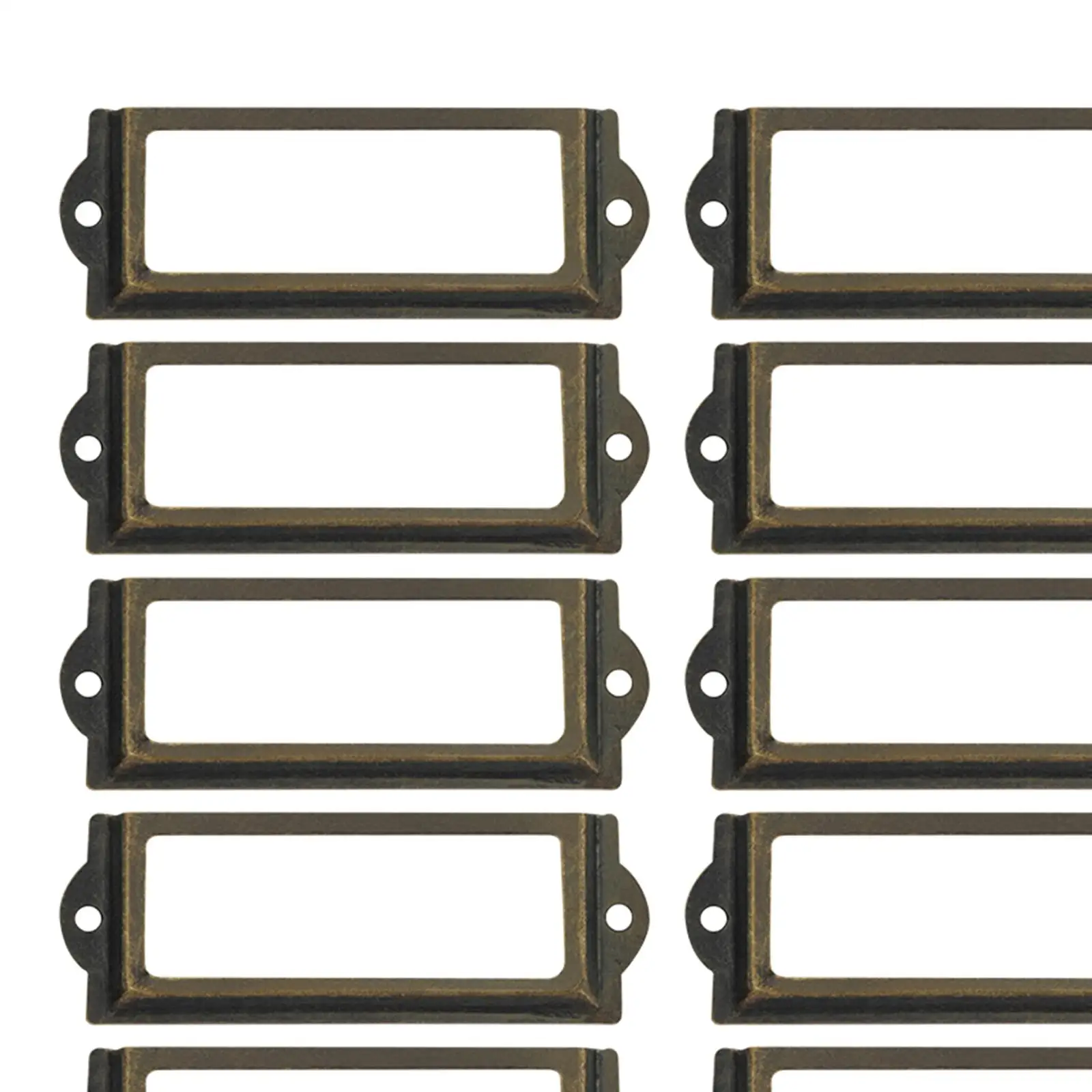 Vintage Office Library Drawer Handle Label Frame Holder Card Tag Pull for Organizer Furniture Cabinet Cupboard