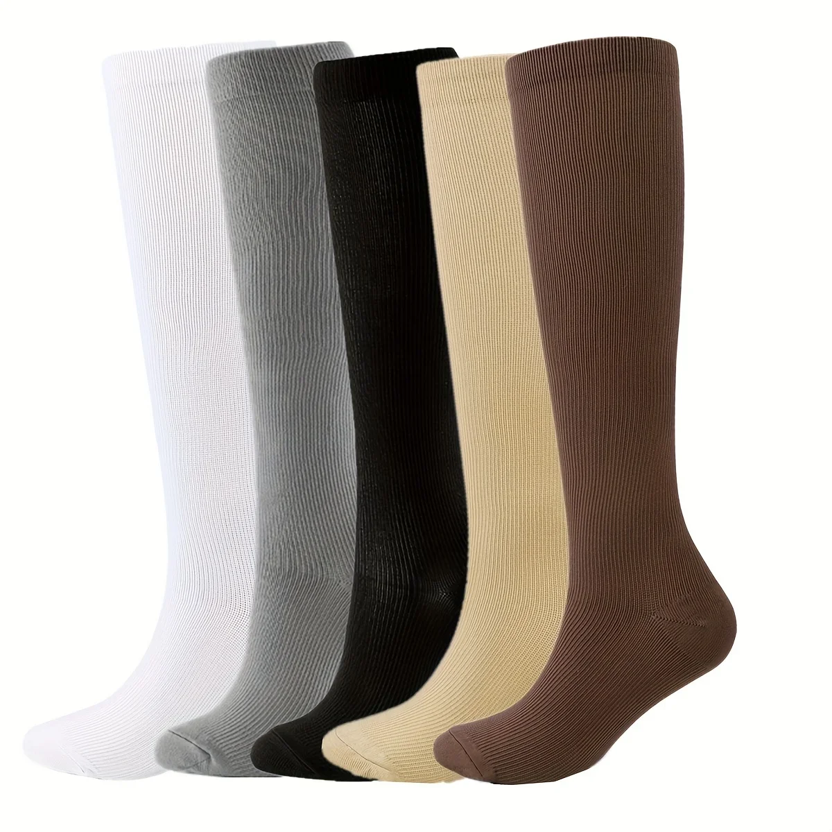 2 Pairs/Pc Unisex Knee-Length Breathable Nylon Compression Socks, Professional Running Fitness Compression Socks