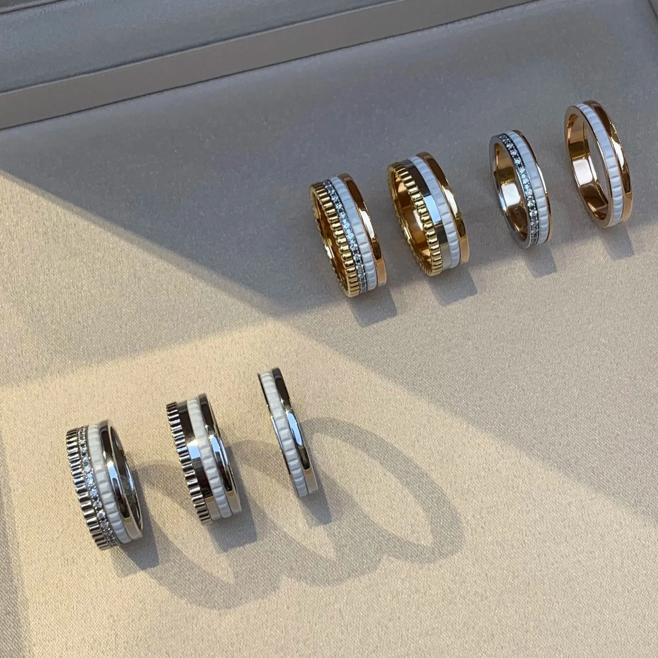 المبيعات الساخنة الفاخرة مربع والعتاد للتدوير الرجال والنساء زوجين خاتم الخطوبة الفضة عالية الجودة عشاق هدية مهرجان رائعة