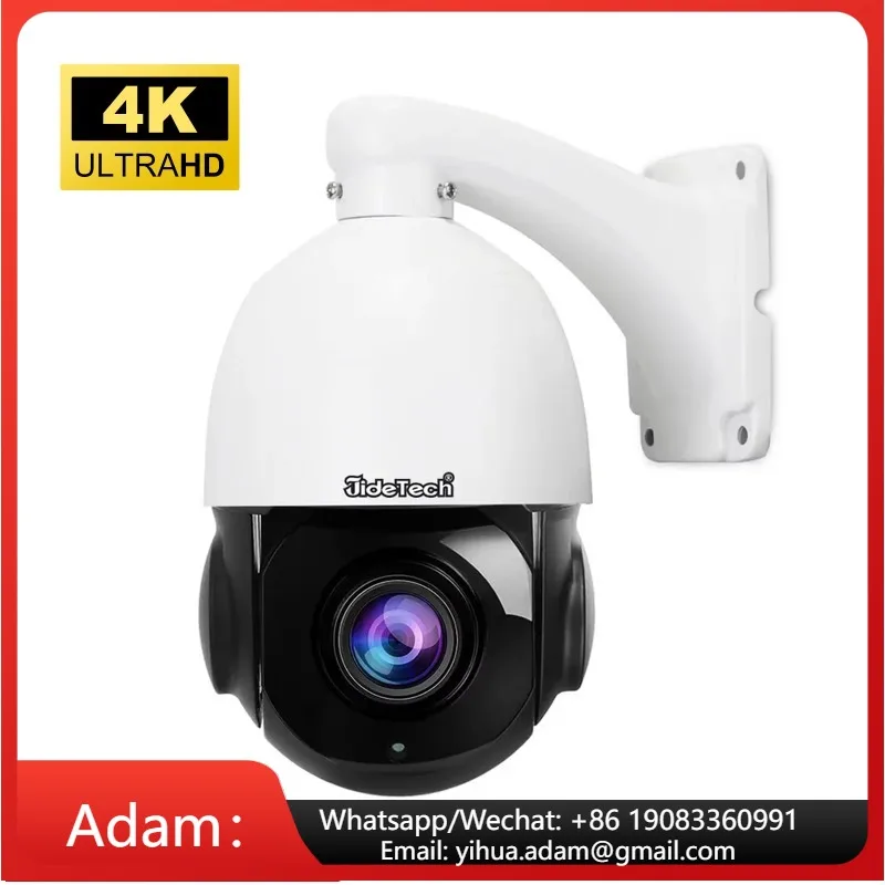 

JideTech 8MP POE Уличная PTZ-камера 20-кратный оптический зум 4K IP-камера безопасности с автоматическим отслеживанием для использования в помещении IP66 RTMP Прямая трансляция