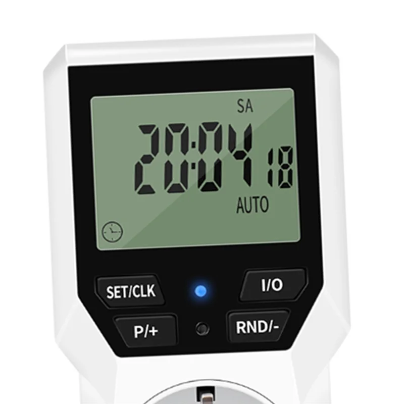 ABJF-Smart Timer Socket Digital Electronic Timer Switch EU Plug LCD Display Programmable Timing Control Automatic Protector