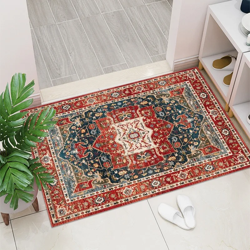 Bohemian Nordic Carpet Crystal Velvet Retro Entrance Doors Entrance Mat Non Slip Mat Rectangular Bedside Non Slip Mat