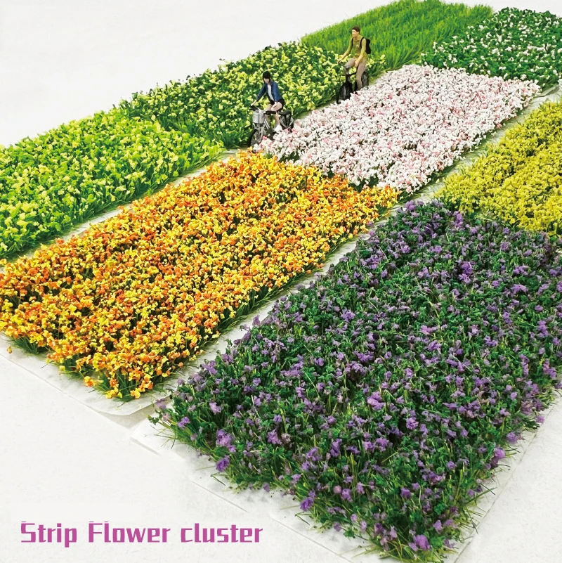 Simulação micro alongada flor grama cluster resina modelo kit diorama acessórios para miniatura paisagem cena modelo fazendo