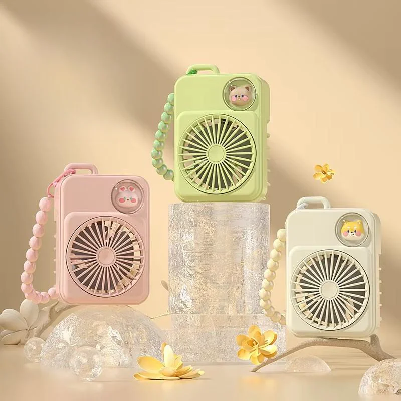 Mini USB Charging Fan Bracelet with Cream Beaded Pendant Cute Handheld Fan for Students to Beat the Heat Smart Home Product