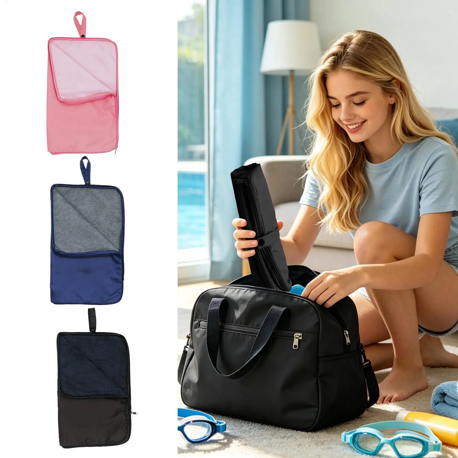 Beach Bag Lightweight Quick-Dry Clothes Organizer Travel Bags For Swimsuits For Beach Pool Vacation Traveling Gym Fitness